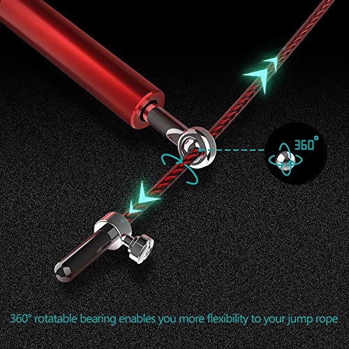 GeeRic Cuerda para Saltar, 3M Velocidad de Aluminio Comba Saltar Crossfit Rodamiento Ligero Longitud Ajustable Hombre Mujer Niños Combas de Fitness Actividades en el Interior GeeRic Cuerda para Saltar, 3M Velocidad de Aluminio Comba Saltar Crossfit Rodamiento Ligero Longitud Ajustable Hombre Mujer Niños Combas de Fitness Actividades en el Interior