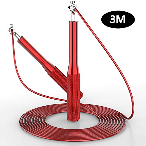 GeeRic Cuerda para Saltar, 3M Velocidad de Aluminio Comba Saltar Crossfit Rodamiento Ligero Longitud Ajustable Hombre Mujer Niños Combas de Fitness Actividades en el Interior GeeRic Cuerda para Saltar, 3M Velocidad de Aluminio Comba Saltar Crossfit Rodamiento Ligero Longitud Ajustable Hombre Mujer Niños Combas de Fitness Actividades en el Interior