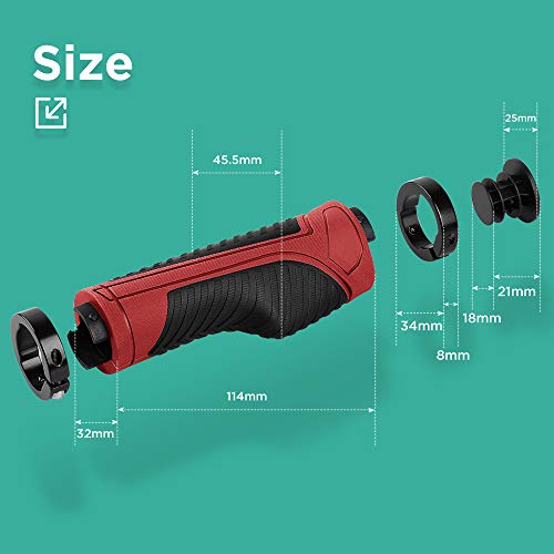 GeeRic Puños Bicicleta, Puños MTB Ergonomicos Antideslizante Caucho Montaña Silicona Puños Manillar, para Bici de Montaña MTB BMX con Mango de Diámetro 22mm Rojo GeeRic Puños Bicicleta, Puños MTB Ergonomicos Antideslizante Caucho Montaña Silicona Puños Manillar, para Bici de Montaña MTB BMX con Mango de Diámetro 22mm Rojo