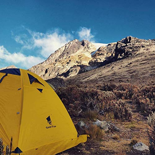 GEERTOP Tienda de campaña para 2 Personas, 4 Estaciones, Impermeable, Doble Capa, para Caza, Senderismo, Escalada, Viajes, fácil configuración (Yellow) GEERTOP Tienda de campaña para 2 Personas, 4 Estaciones, Impermeable, Doble Capa, para Caza, Senderismo, Escalada, Viajes, fácil configuración (Yellow)