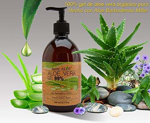 GEL Aloe Vera PURO 99% CERTIFICADO ORGANICO 100% Para CARA CUERPO CABELLO Deja PIEL Suave - 500 ml / 16.9 fl oz GEL Aloe Vera PURO 99% CERTIFICADO ORGANICO 100% Para CARA CUERPO CABELLO Deja PIEL Suave - 500 ml / 16.9 fl oz