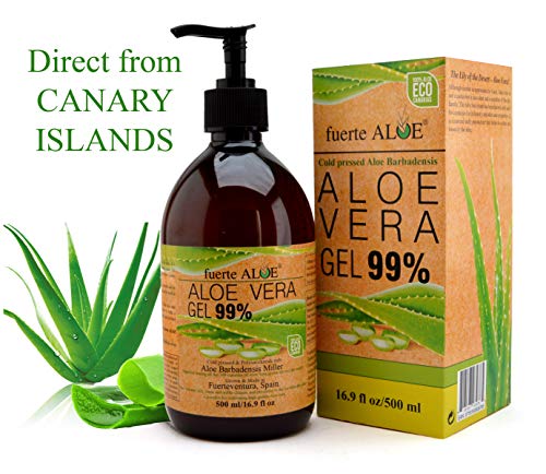 GEL Aloe Vera PURO 99% CERTIFICADO ORGANICO 100% Para CARA CUERPO CABELLO Deja PIEL Suave - 500 ml / 16.9 fl oz