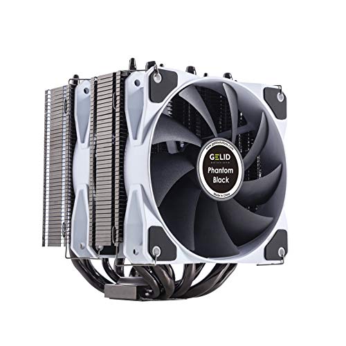 Gelid Solutions Phantom Black - Disipador térmico de Torre Doble con 2 Ventiladores PWM - Posibilidad de Agregar 1 más - Compatible con Intel y AMD - TDP 200W - Pasta térmica incluida.