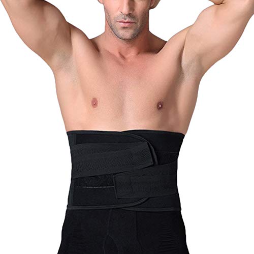 GELing Hombre Faja Reductora Elástica Barriga Adeltazante Body Shaper Corset Negro L