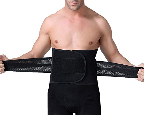 GELing Hombre Faja Reductora Elástica Barriga Adeltazante Body Shaper Corset Negro L