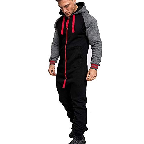 GEMSeven Trajes De Deporte De Invierno para Hombre Más Terciopelo Mamelucos Calientes Mono con Capucha Mullido Ropa De Casa Monos con Cremallera GEMSeven Trajes De Deporte De Invierno para Hombre Más Terciopelo Mamelucos Calientes Mono con Capucha Mullido Ropa De Casa Monos con Cremallera