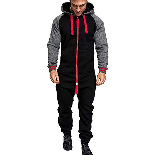 GEMSeven Trajes De Deporte De Invierno para Hombre Más Terciopelo Mamelucos Calientes Mono con Capucha Mullido Ropa De Casa Monos con Cremallera GEMSeven Trajes De Deporte De Invierno para Hombre Más Terciopelo Mamelucos Calientes Mono con Capucha Mullido Ropa De Casa Monos con Cremallera