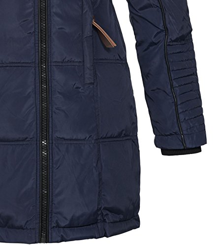 Geographical Norway Belissima - Chaqueta de invierno para mujer con capucha de piel XL azul marino M