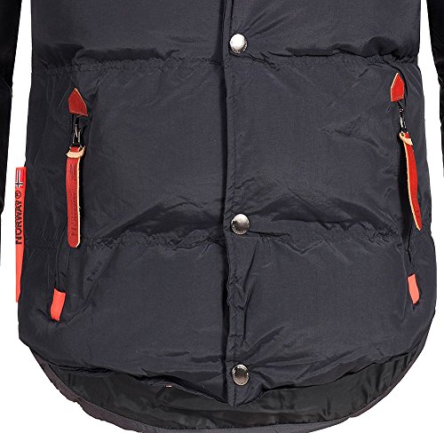 Geographical Norway - Chaqueta acolchada de invierno para hombre, con capucha Negro M