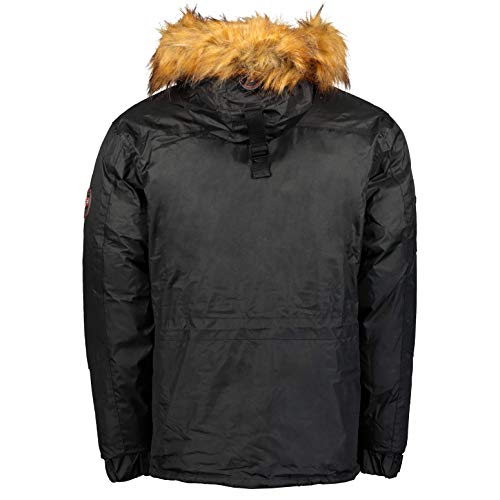 Geographical Norway, parka para hombre con capucha fija, modela Bench, Negro L Geographical Norway, parka para hombre con capucha fija, modela Bench, Negro L