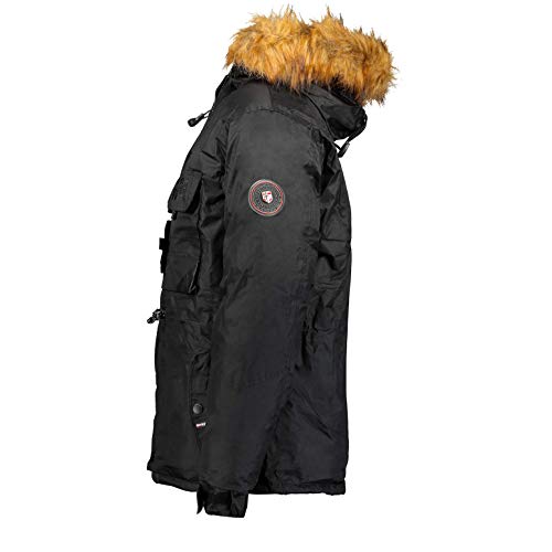 Geographical Norway, parka para hombre con capucha fija, modela Bench, Negro L Geographical Norway, parka para hombre con capucha fija, modela Bench, Negro L