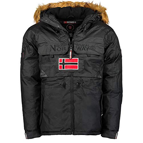 Geographical Norway, parka para hombre con capucha fija, modela Bench, Negro L