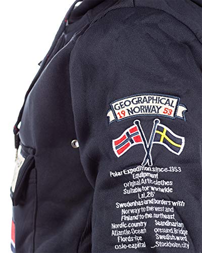 Geographical Norway Sudadera con capucha para hombre azul marino L Geographical Norway Sudadera con capucha para hombre azul marino L