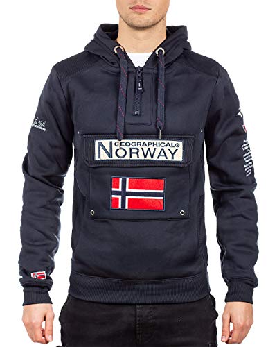 Geographical Norway Sudadera con capucha para hombre azul marino L Geographical Norway Sudadera con capucha para hombre azul marino L