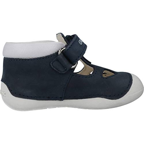 Geox B Tutim A, Zapatos Primeros Pasos Bebé-Niños, Navy/White C4211, 18 EU