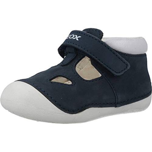 Geox B Tutim A, Zapatos Primeros Pasos Bebé-Niños, Navy/White C4211, 18 EU