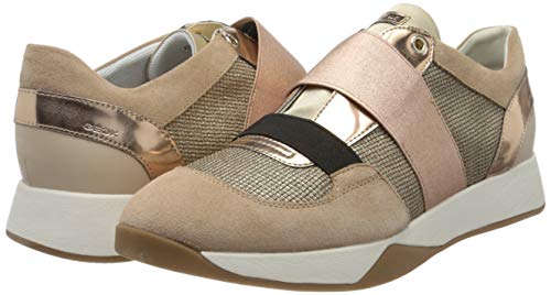 Geox D SUZZIE D, Zapatillas sin Cordones Mujer, Dorado (Dk Skin C8191), 38 EU