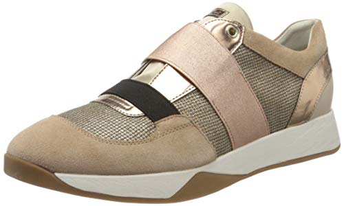 Geox D SUZZIE D, Zapatillas sin Cordones Mujer, Dorado (Dk Skin C8191), 38 EU