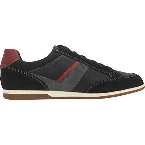 Geox U Renan C, Zapatillas Hombre, Negro (Black/Dk Red C0260), 45 EU