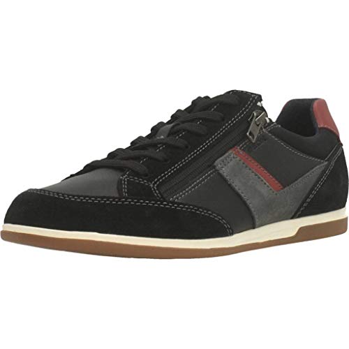 Geox U Renan C, Zapatillas Hombre, Negro (Black/Dk Red C0260), 45 EU Geox U Renan C, Zapatillas Hombre, Negro (Black/Dk Red C0260), 45 EU