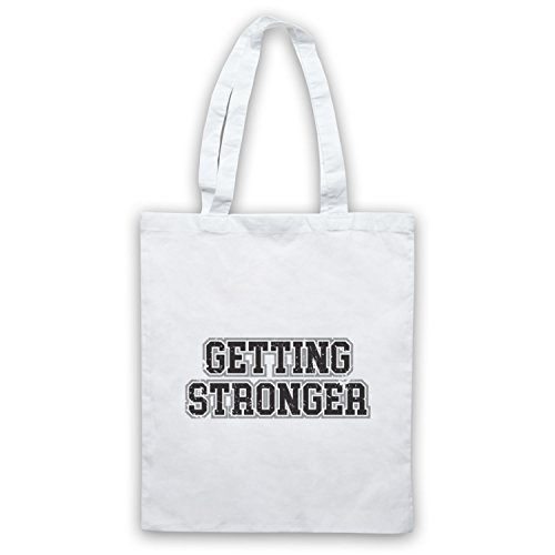 Getting Stronger - Bolsa para entrenamiento de culturismo, color Blanco, talla Talla Unica