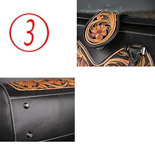 GGLZMMF Bolso De Mano De Cuero Tallado A Mano Bolso De Hombro Vintage Ocio Floral Ocio Bolsa De Bola De Masa Negra Verde Oscuro Rojo + Marrón Red+Brown-OneSize GGLZMMF Bolso De Mano De Cuero Tallado A Mano Bolso De Hombro Vintage Ocio Floral Ocio Bolsa De Bola De Masa Negra Verde Oscuro Rojo + Marrón Red+Brown-OneSize
