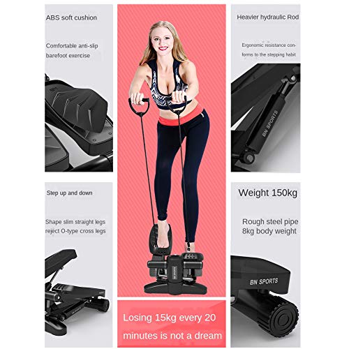 GHH Máquina de Step Mini Stepper Escaleras Fitness con Superficie Antideslizante Entrenador Casero para Glúteos Y Piernas Peso óptimo del Usuario 150kg