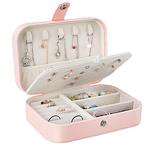 Gifort Caja Joyero Pequeña, Joyero de Viaje Cajas para Joyas Jewelry Organizer para Mujer, para Anillos, Aretes, Pendientes, Pulseras y Collares Gifort Caja Joyero Pequeña, Joyero de Viaje Cajas para Joyas Jewelry Organizer para Mujer, para Anillos, Aretes, Pendientes, Pulseras y Collares