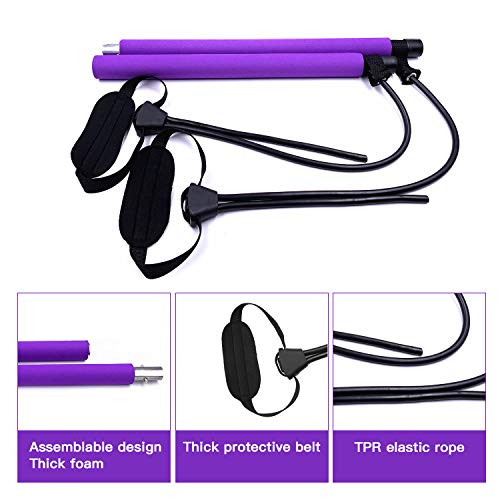 GIKERSY kit de barra pilates portátil , con banda de resistencia, barra de yoga, con asa para pies, ejercicios de gimnasio en casa, ejercicios de pecho, extractor de brazos GIKERSY kit de barra pilates portátil , con banda de resistencia, barra de yoga, con asa para pies, ejercicios de gimnasio en casa, ejercicios de pecho, extractor de brazos