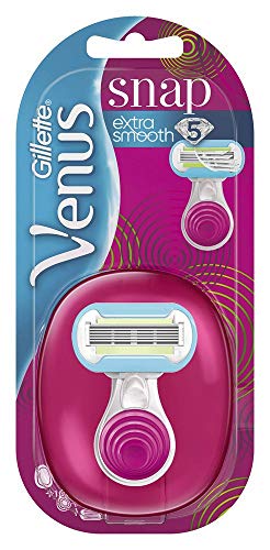 Gillette Venus Snap con Extra Smooth Maquinilla Portátil para Mujer, con 5 Hojas con Revestimiento Similar al Diamante