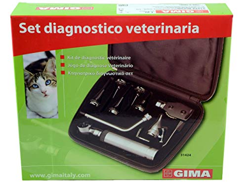 Gima 31424 Juego Diagnóstico veterinaria xenon-alogeno, cánulas de plástico