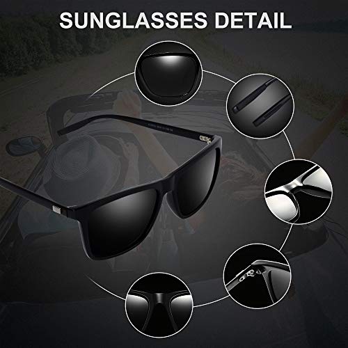 Gimdumasa gafas lentes de sol retro vintage polarizadas para hombres de mujer GI777 (Marco negro con lente gris) Gimdumasa gafas lentes de sol retro vintage polarizadas para hombres de mujer GI777 (Marco negro con lente gris)