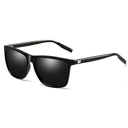 Gimdumasa gafas lentes de sol retro vintage polarizadas para hombres de mujer GI777 (Marco negro con lente gris) Gimdumasa gafas lentes de sol retro vintage polarizadas para hombres de mujer GI777 (Marco negro con lente gris)