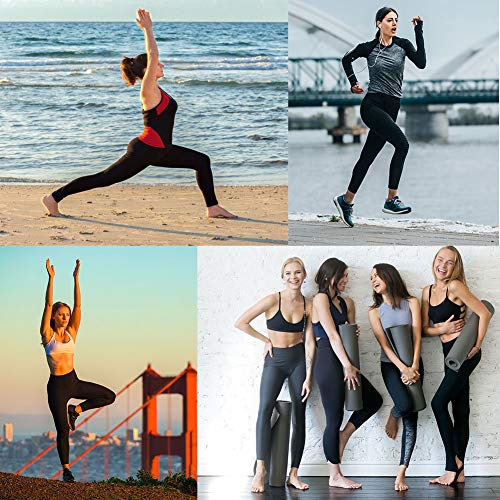 Gimdumasa Pantalones Cortos Deporte Mujer Cintura Alta Shorts Leggins Pantalones Cortos de Yoga para Correr Gym Fitness Mallas Deportivos con Bolsillos Laterales GI371