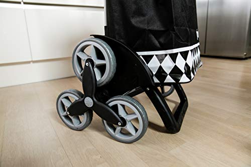Gimi Tris Floral - Carro de la compra, con 6 ruedas, bolsa impermeable de poliéster, capacidad de 56 litros, negro, 41 x 51 x 102 cm Gimi Tris Floral - Carro de la compra, con 6 ruedas, bolsa impermeable de poliéster, capacidad de 56 litros, negro, 41 x 51 x 102 cm