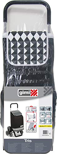 Gimi Tris Floral - Carro de la compra, con 6 ruedas, bolsa impermeable de poliéster, capacidad de 56 litros, negro, 41 x 51 x 102 cm Gimi Tris Floral - Carro de la compra, con 6 ruedas, bolsa impermeable de poliéster, capacidad de 56 litros, negro, 41 x 51 x 102 cm