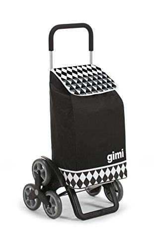 Gimi Tris Floral - Carro de la compra, con 6 ruedas, bolsa impermeable de poliéster, capacidad de 56 litros, negro, 41 x 51 x 102 cm Gimi Tris Floral - Carro de la compra, con 6 ruedas, bolsa impermeable de poliéster, capacidad de 56 litros, negro, 41 x 51 x 102 cm
