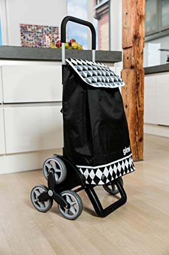 Gimi Tris Floral - Carro de la compra, con 6 ruedas, bolsa impermeable de poliéster, capacidad de 56 litros, negro, 41 x 51 x 102 cm Gimi Tris Floral - Carro de la compra, con 6 ruedas, bolsa impermeable de poliéster, capacidad de 56 litros, negro, 41 x 51 x 102 cm