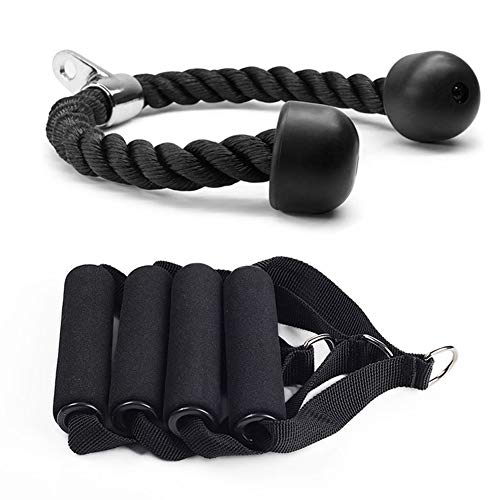 Gimnasio en casa Accesorios, Cuerda para tríceps, Agarres Poleas Gym, Mango de Resistencia para Ejercicios, Mosquetón, Equipo Deportivo de Entrenamiento de Fuerza