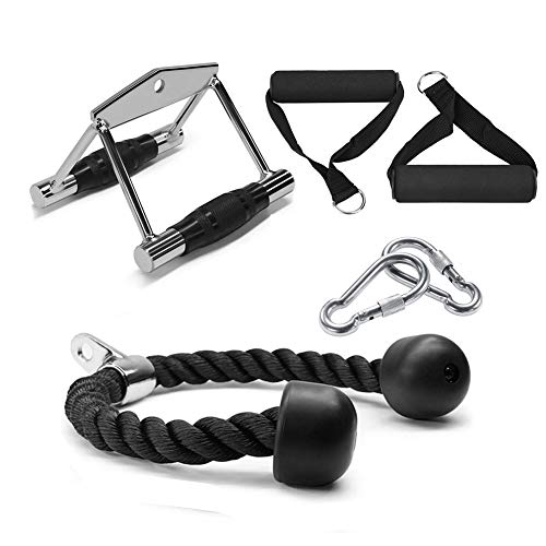 Gimnasio en casa Accesorios, Cuerda para tríceps, Agarres Poleas Gym, Mango de Resistencia para Ejercicios, Mosquetón, Equipo Deportivo de Entrenamiento de Fuerza