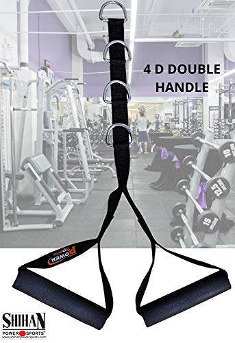 Gimnasio Estribo Doble Mango Ajustable Multi-Gym Accesorio Máquina 4-D Anillo Accesorio Máquina con Cuerda Ejercicio Cable Cross Over Manillar Tríceps Blaster Máquina Ejercicios Archivos Adjuntos