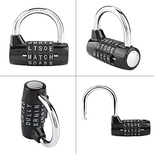 Gimnasio Locker Lock, Bloqueo de palabras de 5 letras, Candado con combinación de candado de seguridad Cerradura con contraseña de seguridad, 1 paquete(Black) Gimnasio Locker Lock, Bloqueo de palabras de 5 letras, Candado con combinación de candado de seguridad Cerradura con contraseña de seguridad, 1 paquete(Black)