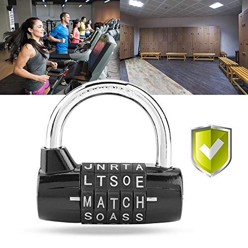 Gimnasio Locker Lock, Bloqueo de palabras de 5 letras, Candado con combinación de candado de seguridad Cerradura con contraseña de seguridad, 1 paquete(Black) Gimnasio Locker Lock, Bloqueo de palabras de 5 letras, Candado con combinación de candado de seguridad Cerradura con contraseña de seguridad, 1 paquete(Black)