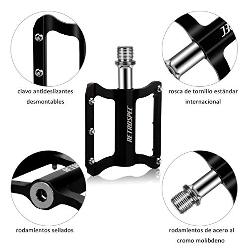 Gindoly Pedales Bicicleta de Montaña CNC de Aleación de Aluminio Ultraligero Ultra Eje Teniendo Sellado Pedales Tipo Universal para MTB y Carreras Carretera BMX Bicicleta y Más