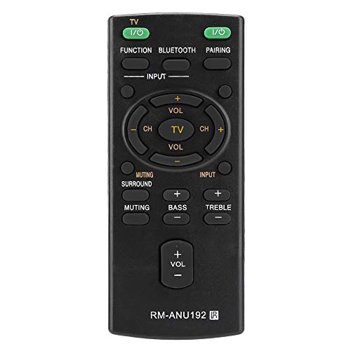 Giny Mando a Distancia de Repuesto en ABS, Negro, Ahorra energía y es ecológico, RM-ANU192, para Barra de Sonido Sony HT-CT60BT SACT60BT SS-WCT60