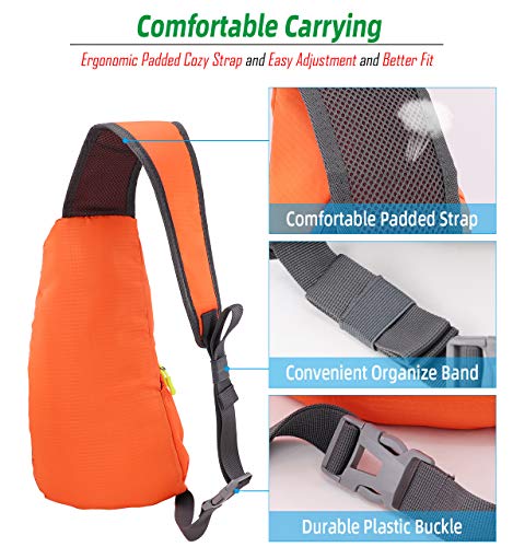 Gisdanchz Mochila Hombre Deportiva Bolso Pecho, Sling Bag Rucksack Cross Body Bag Impermeable Bolso Pecho Hombre Cruzado Pequeña Mochila Impermeable Bandolera Mujer Bolsos Hombres Bandoleras, Naranja