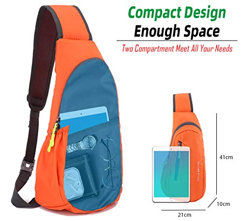 Gisdanchz Mochila Hombre Deportiva Bolso Pecho, Sling Bag Rucksack Cross Body Bag Impermeable Bolso Pecho Hombre Cruzado Pequeña Mochila Impermeable Bandolera Mujer Bolsos Hombres Bandoleras, Naranja