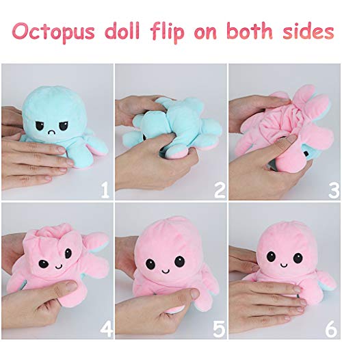 GJH Peluche de Pulpo Reversible, Mini Bonitos Juguetes de Peluche muñeco Vibrante de Doble Cara el Pulpo Reversible Original de Felpa Bonitos Juguetes de Peluche Niños (Rosa + Azul Claro, 1 Pieza) GJH Peluche de Pulpo Reversible, Mini Bonitos Juguetes de Peluche muñeco Vibrante de Doble Cara el Pulpo Reversible Original de Felpa Bonitos Juguetes de Peluche Niños (Rosa + Azul Claro, 1 Pieza)