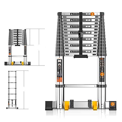 GJSN Escalera Telescópica, Escaleras Multifunción, Escalera de Ingeniería de Elevación Portátil Escaleras Rectas Escalera Plegable Multifunción con Engrosamiento,Los 5.2M,Los 5.2M