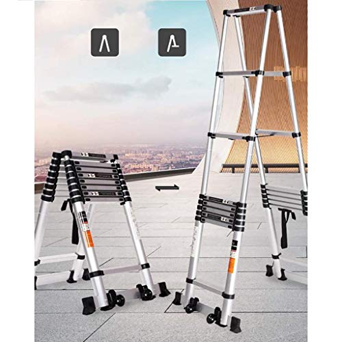 GJSN Escaleras, Escalera Telescópica, Escaleras Elevadoras Multifunción Portátiles Ingeniería Escaleras Plegables con Ruedas Escalera Extensible de Aluminio para el Hogar,Los 3.8 + 3.8M,Los 3.8 + 3.8 GJSN Escaleras, Escalera Telescópica, Escaleras Elevadoras Multifunción Portátiles Ingeniería Escaleras Plegables con Ruedas Escalera Extensible de Aluminio para el Hogar,Los 3.8 + 3.8M,Los 3.8 + 3.8